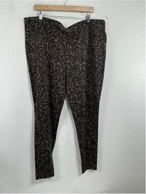 Womans Nwt Terra & Sky High Rise Pull On Active Leggings 4 X Brown Black